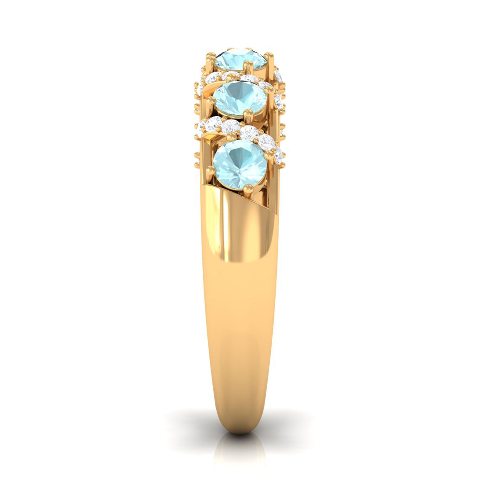 3/4 CT Sky Blue Topaz Designer Anniversary Band with Diamond Sky Blue Topaz - ( AAA ) - Quality - Rosec Jewels