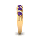 3/4 CT Amethyst and Diamond Designer Anniversary Ring Amethyst - ( AAA ) - Quality - Rosec Jewels