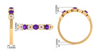 Natural Amethyst and Diamond Semi Eternity Ring Amethyst - ( AAA ) - Quality - Rosec Jewels