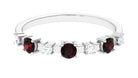 Garnet Eternity Wedding Band with Diamond Garnet - ( AAA ) - Quality - Rosec Jewels