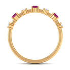 Pink Tourmaline and Diamond Half Eternity Ring Pink Tourmaline - ( AAA ) - Quality - Rosec Jewels