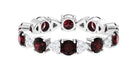 Designer Garnet and Diamond Eternity Ring Garnet - ( AAA ) - Quality - Rosec Jewels