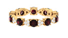 Designer Garnet and Diamond Eternity Ring Garnet - ( AAA ) - Quality - Rosec Jewels