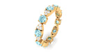 Designer Aquamarine and Diamond Eternity Ring Aquamarine - ( AAA ) - Quality - Rosec Jewels