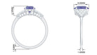 2 CT Solitaire Tanzanite Oval Engagement Ring with Diamond Tanzanite - ( AAA ) - Quality - Rosec Jewels