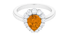 2.50 CT Citrine Vintage Engagement Ring with Moissanite Halo Citrine - ( AAA ) - Quality - Rosec Jewels