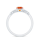 Round Shape Solitaire Fire Opal Infinity Engagement Ring with Diamond Fire Opal - ( AAA ) - Quality - Rosec Jewels