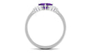 Princess Cut Amethyst Designer Engagement Ring with Diamond Amethyst - ( AAA ) - Quality - Rosec Jewels