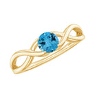 0.25 CT Natural Swiss Blue Topaz Solitaire Ring in Prong Setting Swiss Blue Topaz - ( AAA ) - Quality - Rosec Jewels