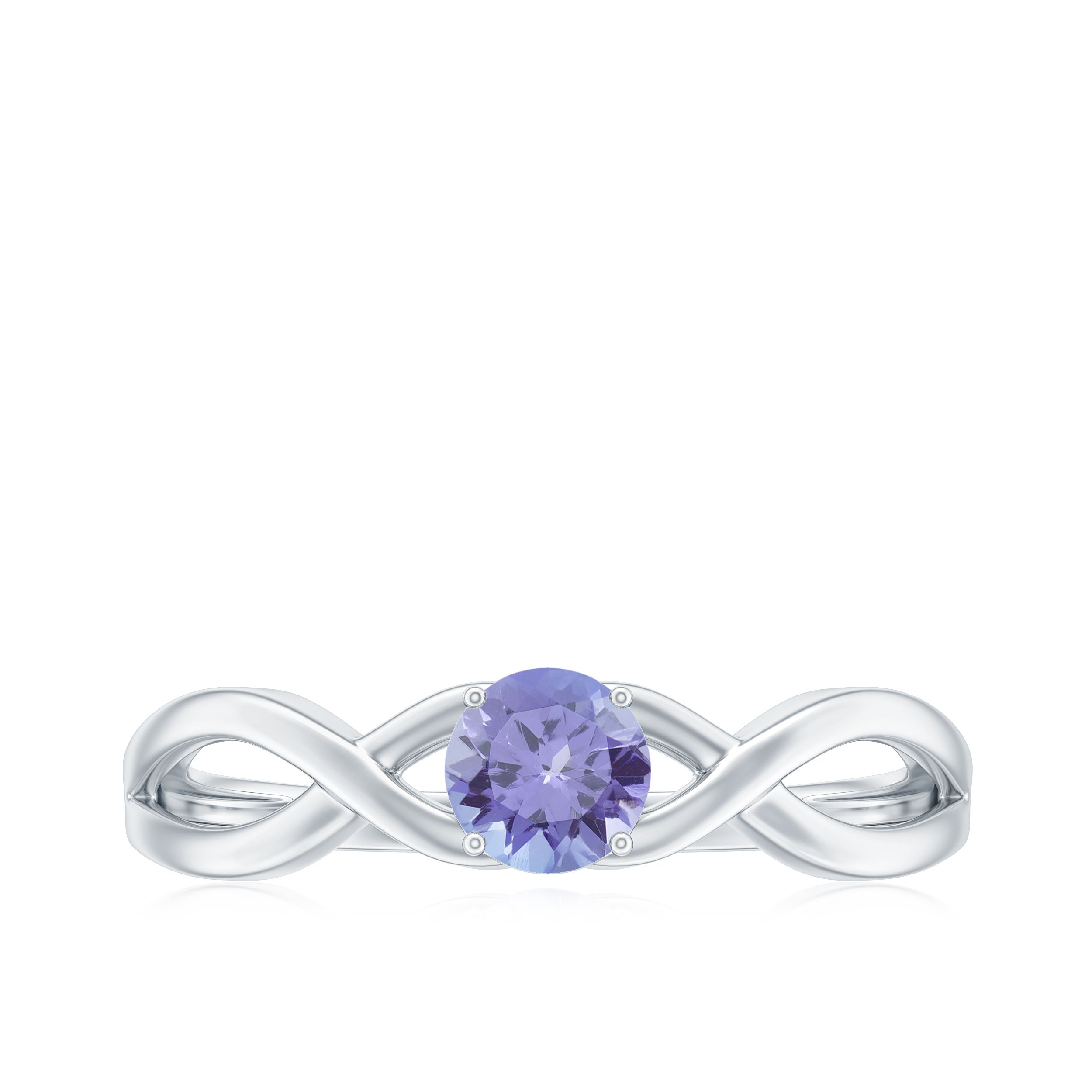 1/2 CT Certified Tanzanite Solitaire Crossover Ring in Gold Tanzanite - ( AAA ) - Quality - Rosec Jewels