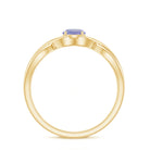 1/2 CT Certified Tanzanite Solitaire Crossover Ring in Gold Tanzanite - ( AAA ) - Quality - Rosec Jewels