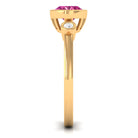 Pink Tourmaline Solitaire East West Ring with Diamond Pink Tourmaline - ( AAA ) - Quality - Rosec Jewels