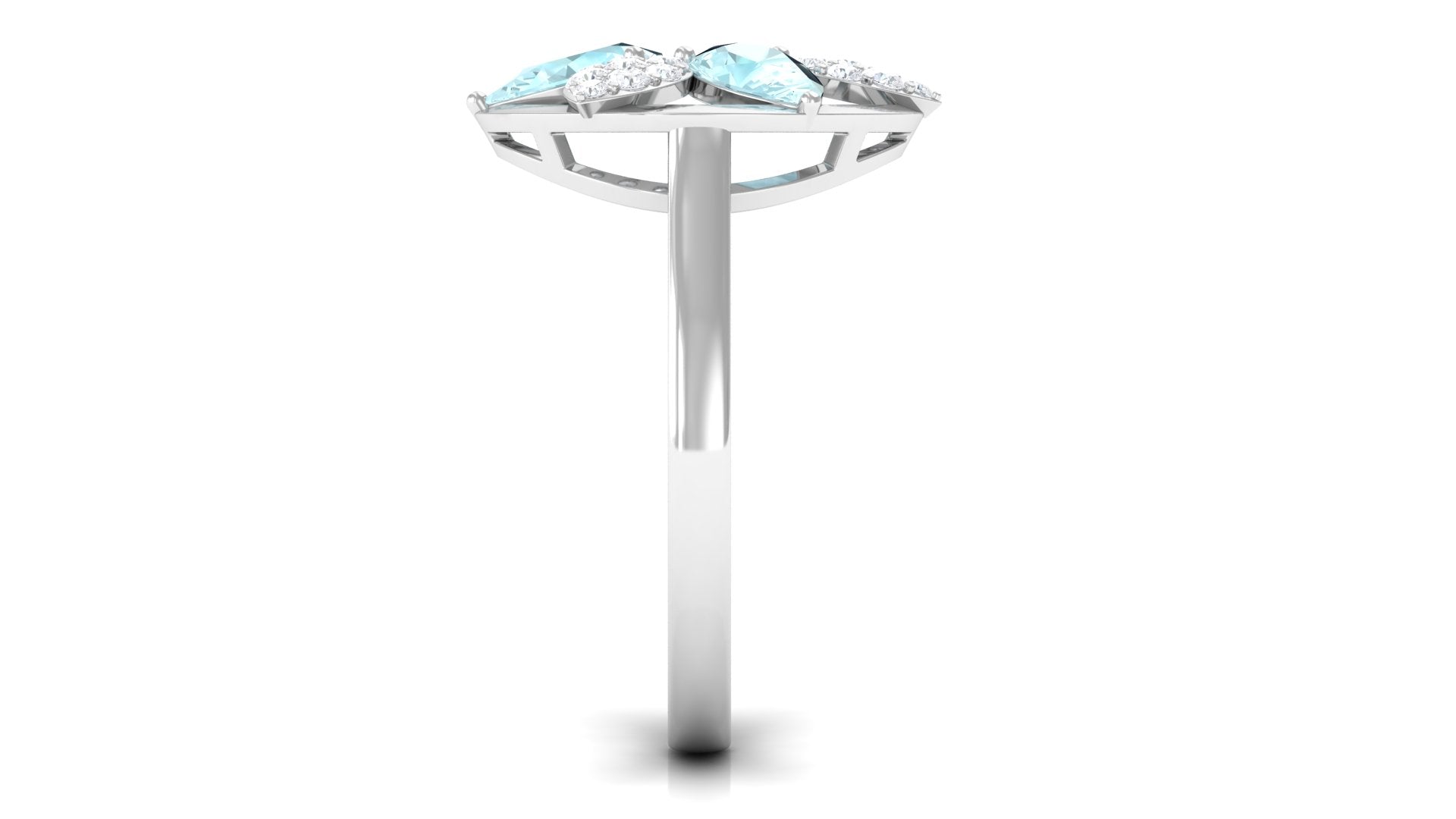 Sky Blue Topaz and Diamond Floral Cocktail Ring Sky Blue Topaz - ( AAA ) - Quality - Rosec Jewels