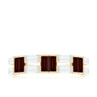 Garnet Baguette Eternity Anniversary Band Ring Garnet - ( AAA ) - Quality - Rosec Jewels