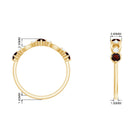 Garnet and Diamond Minimal Promise Band Ring Garnet - ( AAA ) - Quality - Rosec Jewels