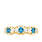 Natural Swiss Blue Topaz Eternity Anniversary Band with Diamond Swiss Blue Topaz - ( AAA ) - Quality - Rosec Jewels