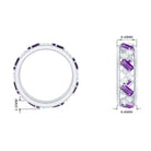 Baguette Cut Amethyst and Diamond Eternity Ring Amethyst - ( AAA ) - Quality - Rosec Jewels