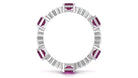 5 CT Certified Rhodolite and Moissanite Eternity Ring in Gold Rhodolite - ( AAA ) - Quality - Rosec Jewels