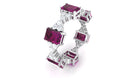 5 CT Certified Rhodolite and Moissanite Eternity Ring in Gold Rhodolite - ( AAA ) - Quality - Rosec Jewels