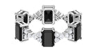 Black Spinel and Moissanite Designer Eternity Ring Black Spinel - ( AAA ) - Quality - Rosec Jewels