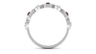 Certified Garnet and Diamond Half Eternity Ring Garnet - ( AAA ) - Quality - Rosec Jewels