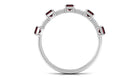 Certified Garnet Half Eternity Ring with Diamond Garnet - ( AAA ) - Quality - Rosec Jewels