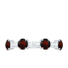 Natural Garnet and Diamond Half Eternity Ring Garnet - ( AAA ) - Quality - Rosec Jewels