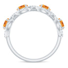 Real Citrine and Moissanite Minimal Braided Eternity Ring Citrine - ( AAA ) - Quality - Rosec Jewels