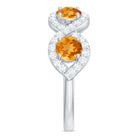 Real Citrine and Moissanite Minimal Braided Eternity Ring Citrine - ( AAA ) - Quality - Rosec Jewels