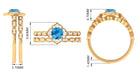 Swiss Blue Topaz Flower Ring Set with Diamond Swiss Blue Topaz - ( AAA ) - Quality - Rosec Jewels