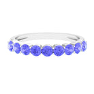 1.25 CT Natural Tanzanite Semi Eternity Ring in Gold Tanzanite - ( AAA ) - Quality - Rosec Jewels