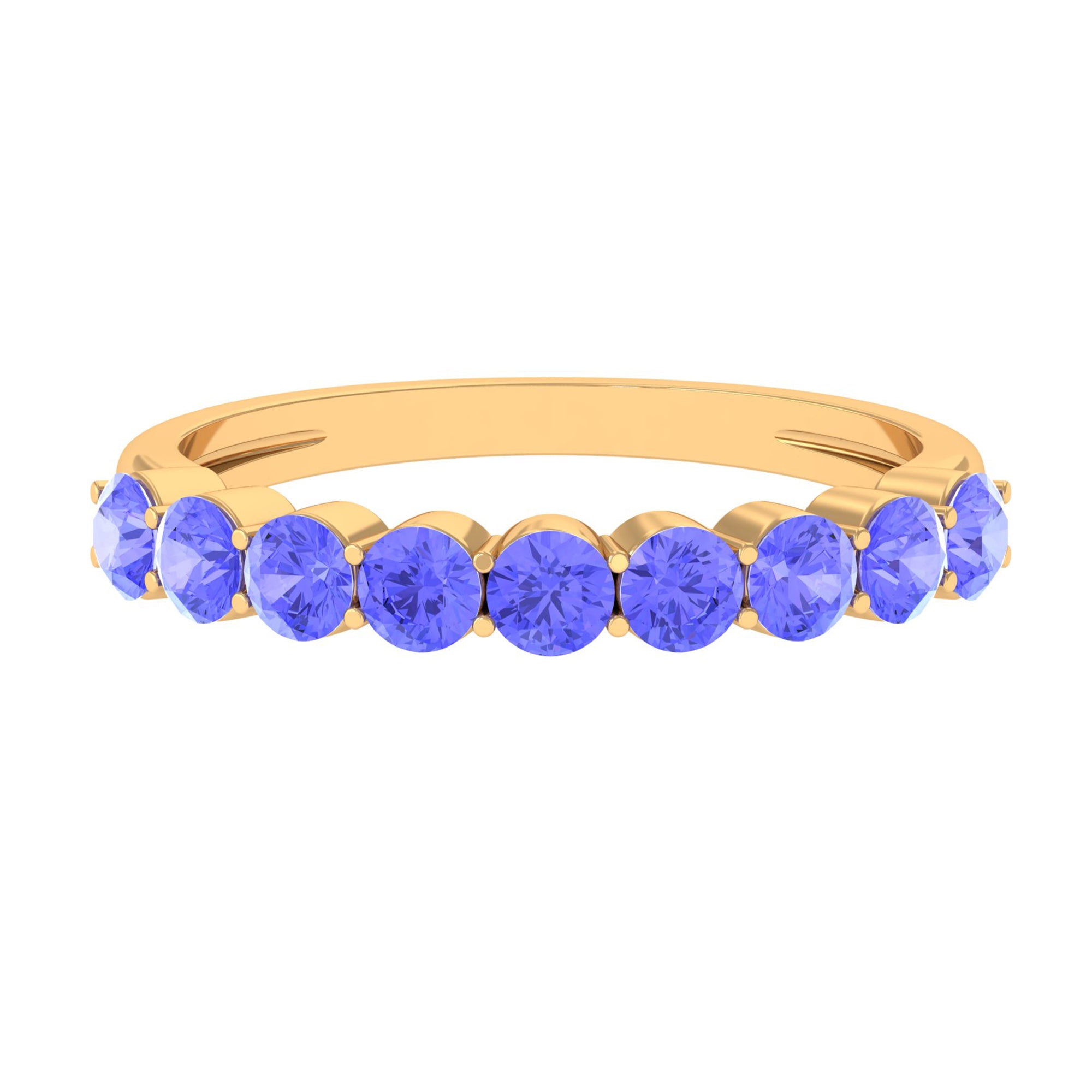 1.25 CT Natural Tanzanite Semi Eternity Ring in Gold Tanzanite - ( AAA ) - Quality - Rosec Jewels