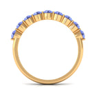 1.25 CT Natural Tanzanite Semi Eternity Ring in Gold Tanzanite - ( AAA ) - Quality - Rosec Jewels