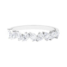 Claw Set Pear Cut Diamond Elegant Semi Eternity Ring Diamond - ( HI-SI ) - Color and Clarity - Rosec Jewels