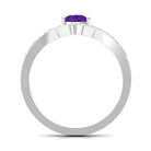 Designer Amethyst Teardrop Engagement Ring with Diamond Amethyst - ( AAA ) - Quality - Rosec Jewels