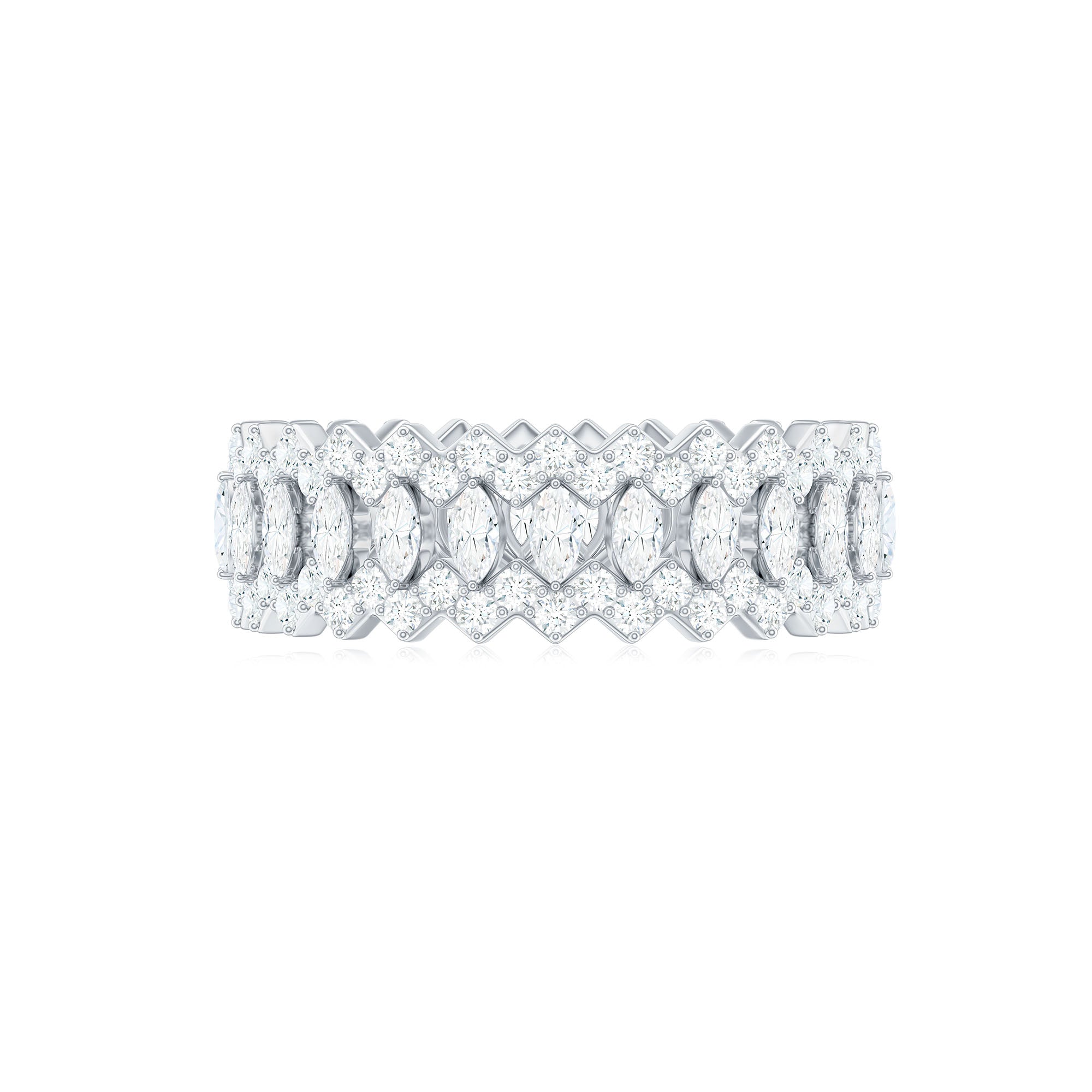 2.75 CT Designer Moissanite Eternity Ring in Prong Setting Moissanite - ( D-VS1 ) - Color and Clarity - Rosec Jewels