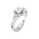 Natural Diamond Flower Crossover Engagement Ring Diamond - ( HI-SI ) - Color and Clarity - Rosec Jewels