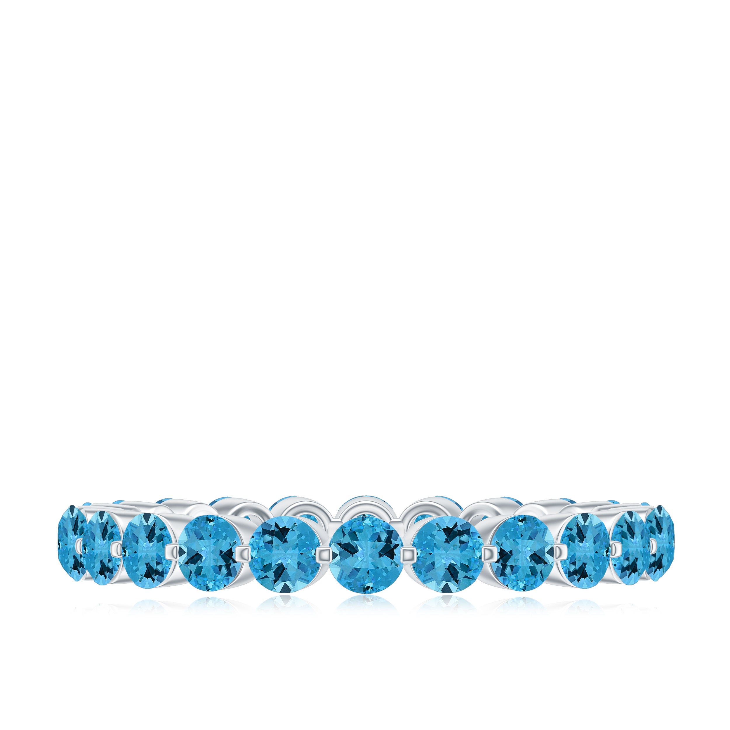 Eternity Band Ring with 2.25 CT Swiss Blue Topaz Swiss Blue Topaz - ( AAA ) - Quality - Rosec Jewels