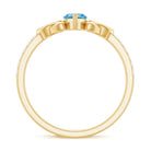 Marquise Cut Swiss Blue Topaz Solitaire Celtic Ring with Diamond Swiss Blue Topaz - ( AAA ) - Quality - Rosec Jewels