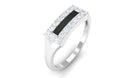 Real Diamond Engagement Ring with Enamel Diamond - ( HI-SI ) - Color and Clarity - Rosec Jewels