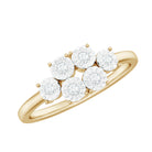 Natural Diamond Miracle Plate Cluster Ring in Gold Diamond - ( HI-SI ) - Color and Clarity - Rosec Jewels