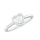 Natural Diamond Heart Promise Ring in Illusion Setting Diamond - ( HI-SI ) - Color and Clarity - Rosec Jewels