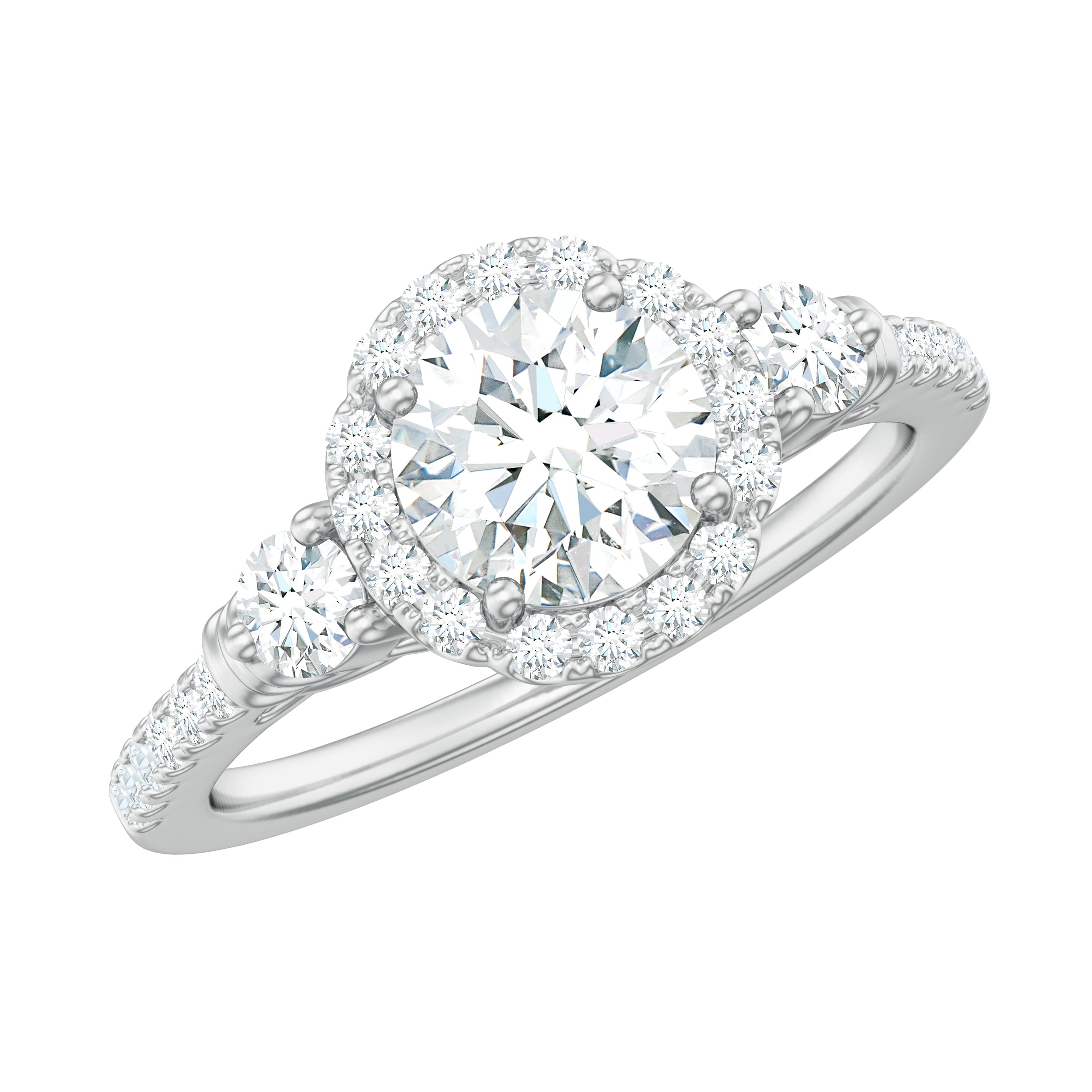 1.75 CT Moissanite Classic Engagement Ring in Gold Moissanite - ( D-VS1 ) - Color and Clarity - Rosec Jewels