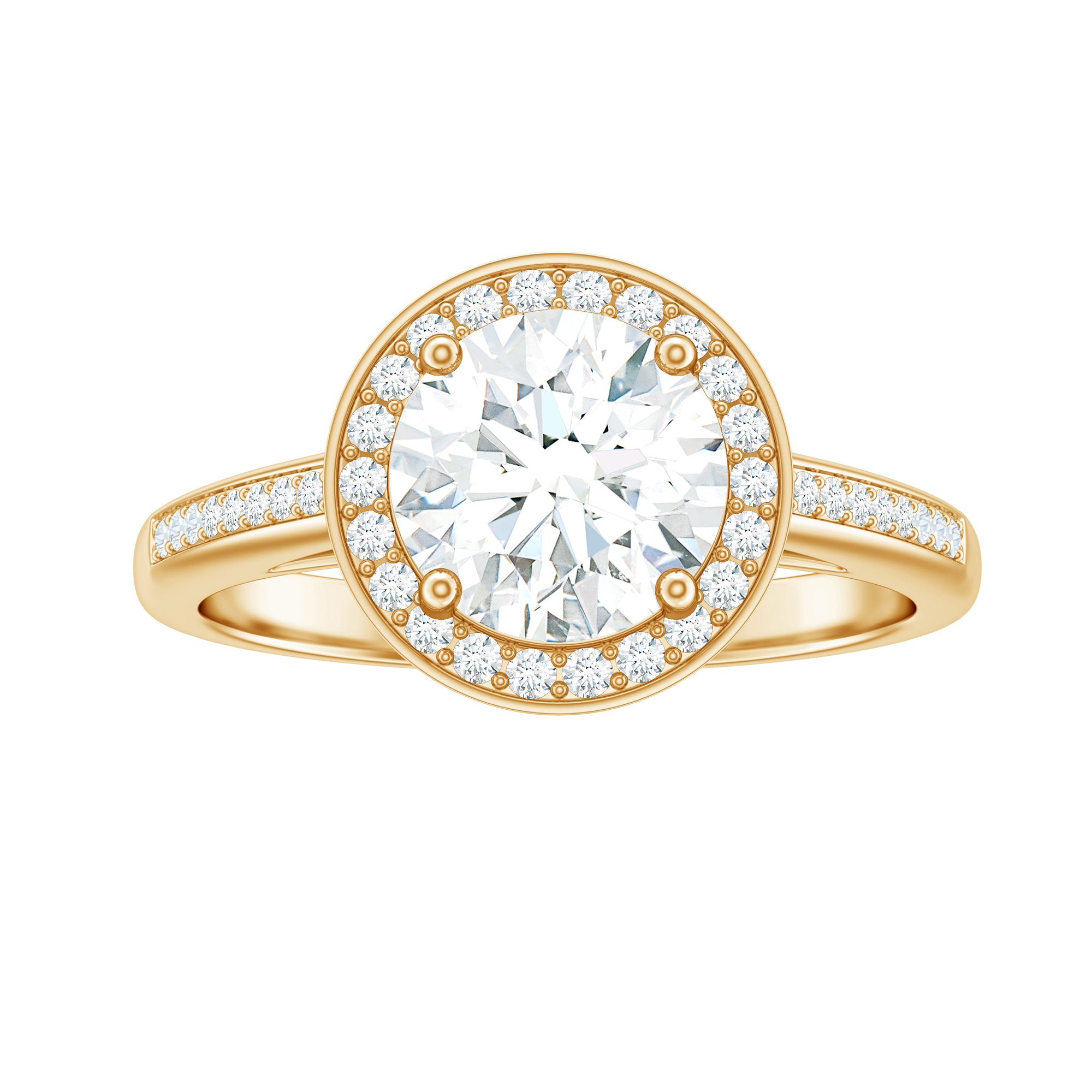 1.75 CT Moissanite Halo Vintage Engagement Ring Moissanite - ( D-VS1 ) - Color and Clarity - Rosec Jewels