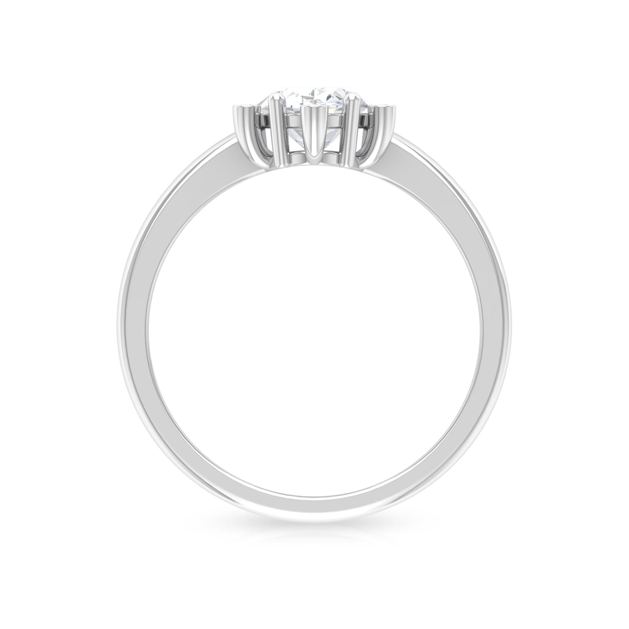 1.25 CT Certified Moissanite Hexagon Halo Engagement Ring Moissanite - ( D-VS1 ) - Color and Clarity - Rosec Jewels