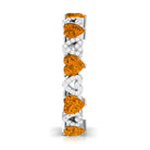 Natural Citrine and Diamond Heart Eternity Band Ring Citrine - ( AAA ) - Quality - Rosec Jewels