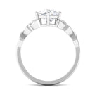 8 MM Round Cut Moissanite Solitaire Celtic Ring in 6 Prong Setting Moissanite - ( D-VS1 ) - Color and Clarity - Rosec Jewels