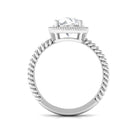 8 MM Round Moissanite Solitaire Ring in Prong Setting with Rope Frame Moissanite - ( D-VS1 ) - Color and Clarity - Rosec Jewels