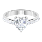 2.75 CT Heart Moissanite Solitaire Engagement Ring Moissanite - ( D-VS1 ) - Color and Clarity - Rosec Jewels