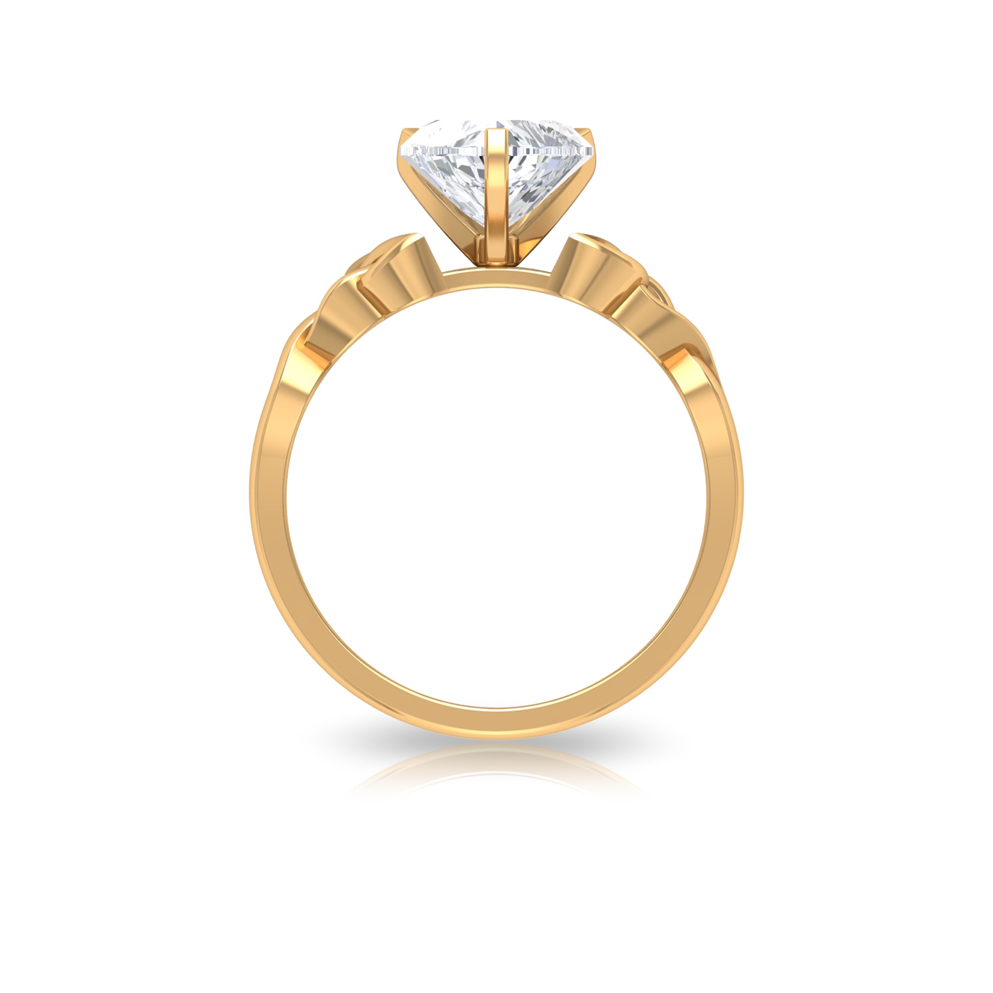 2 CT Celtic Detail Moissanite Heart Engagement Ring in Gold Moissanite - ( D-VS1 ) - Color and Clarity - Rosec Jewels